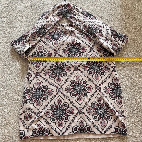 Floral Geometric Multicolor Long Sleeve Cozy Lounge Top 100% Cotton L - Picture 8 of 8